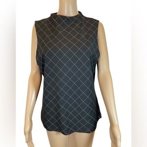 HALOGEN Sleeveless Diamond Funnel Neck Ponte Shell Top size 1